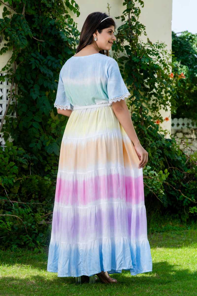 Prism Tie Dye Maternity And Nursing Dress