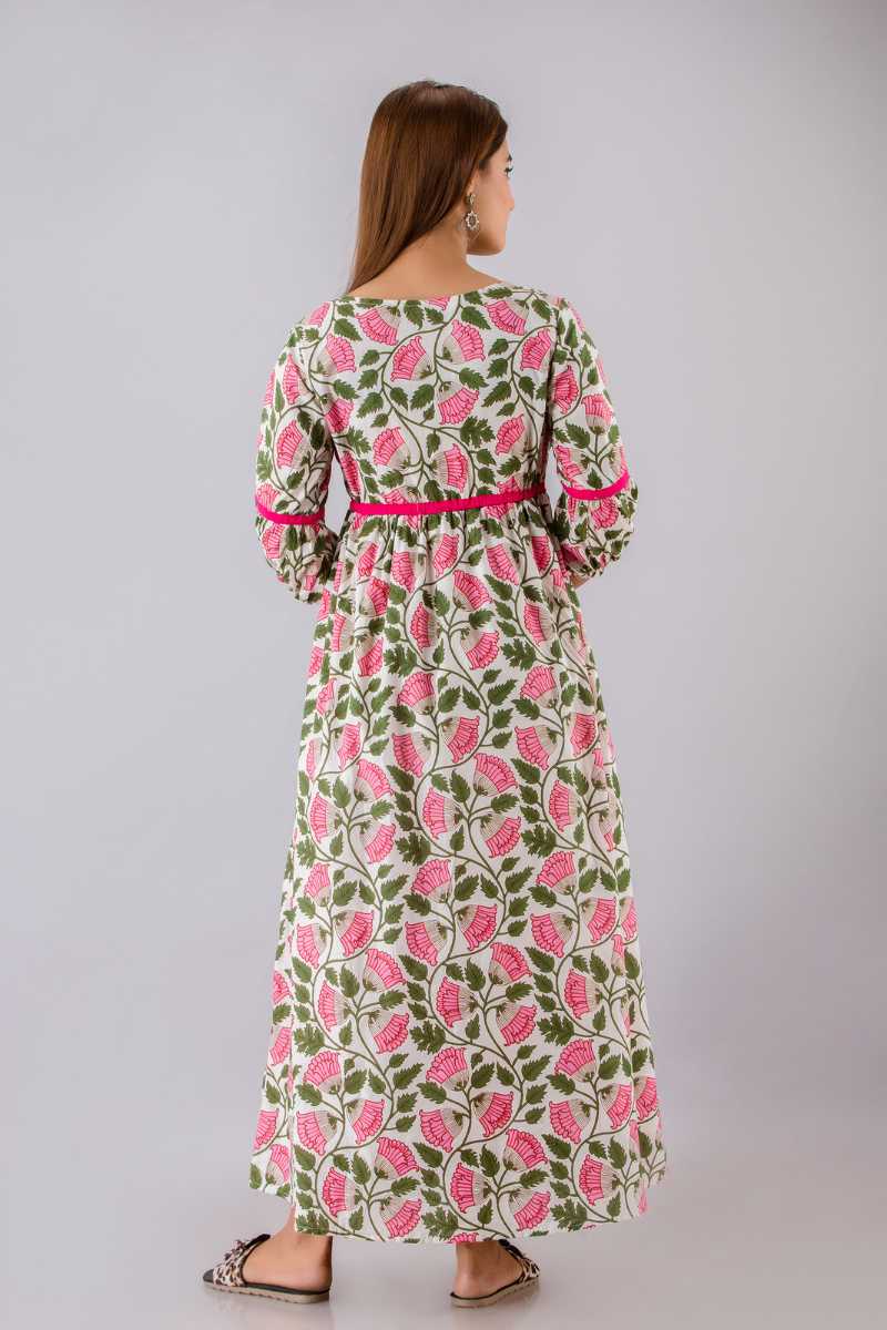 Maternity And Nursing Mughal Floral Maxi Dress