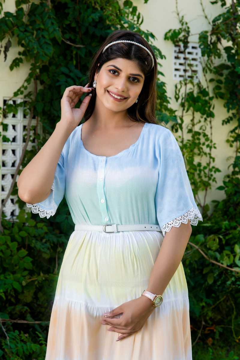 Prism Tie Dye Maternity And Nursing Dress
