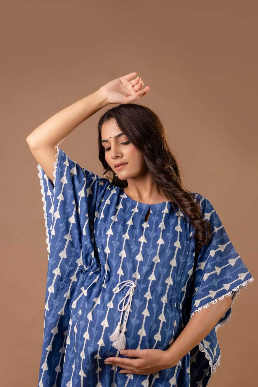 Blue Triangle Maternity And Nursing Kaftan