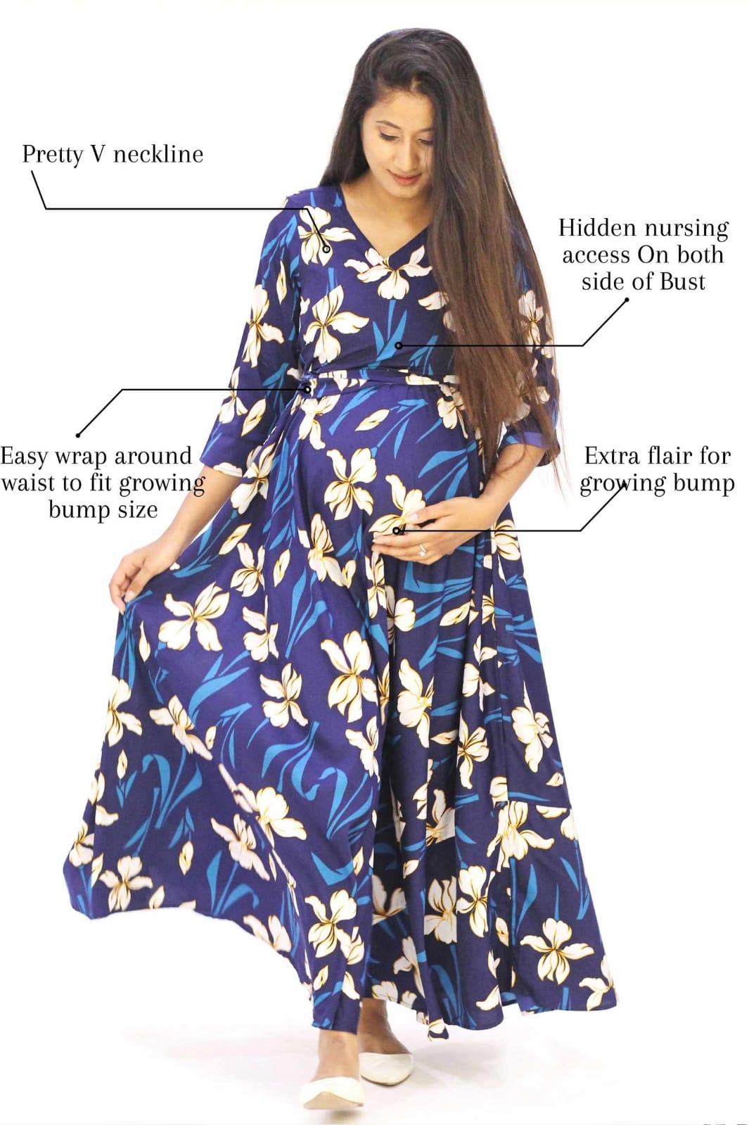 Flower Ally Maternity And Nursing Dress