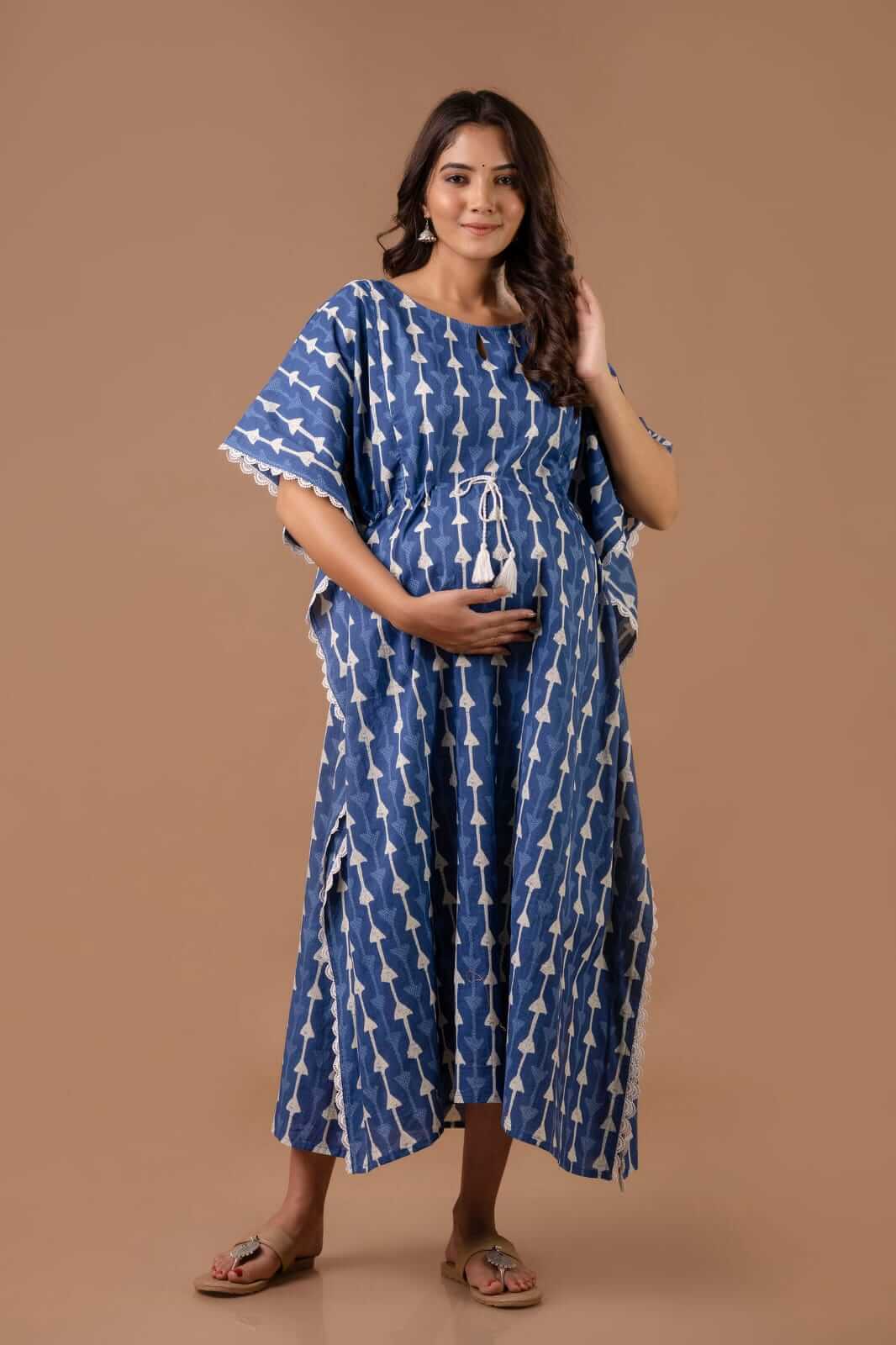 Blue Triangle Maternity And Nursing Kaftan