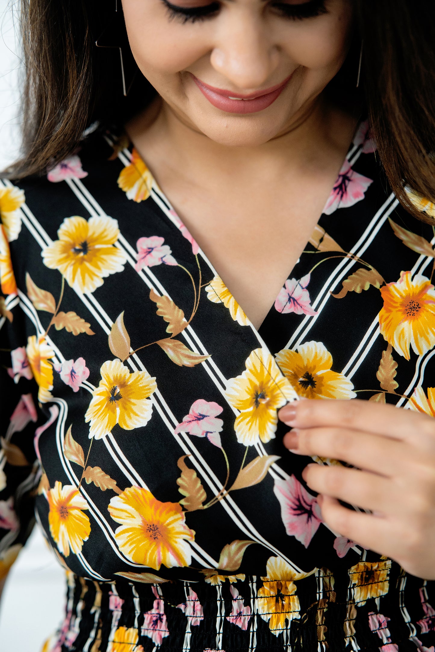 Black Blossom Pregnancy Dress