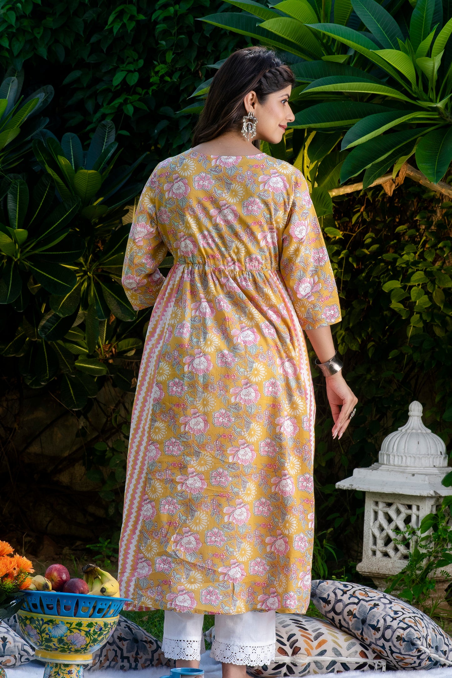 Mustard Pink Maternity And Nursing Kurta