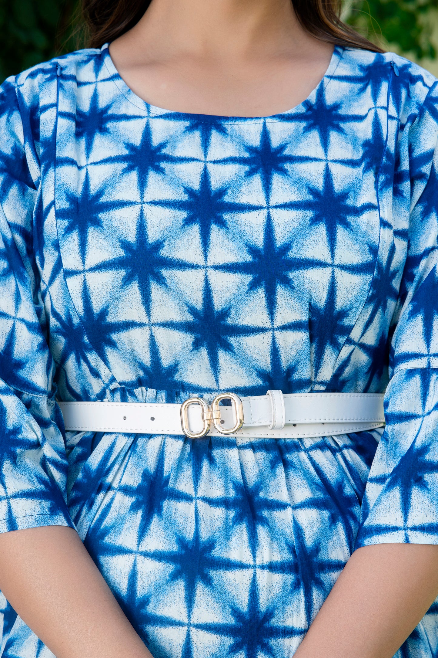 Blue Star Tie Dye Maternity And Nursing Top