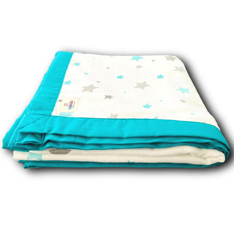 Blue Star Design 6 layers Of Incredibly Muslin Soft Quilt