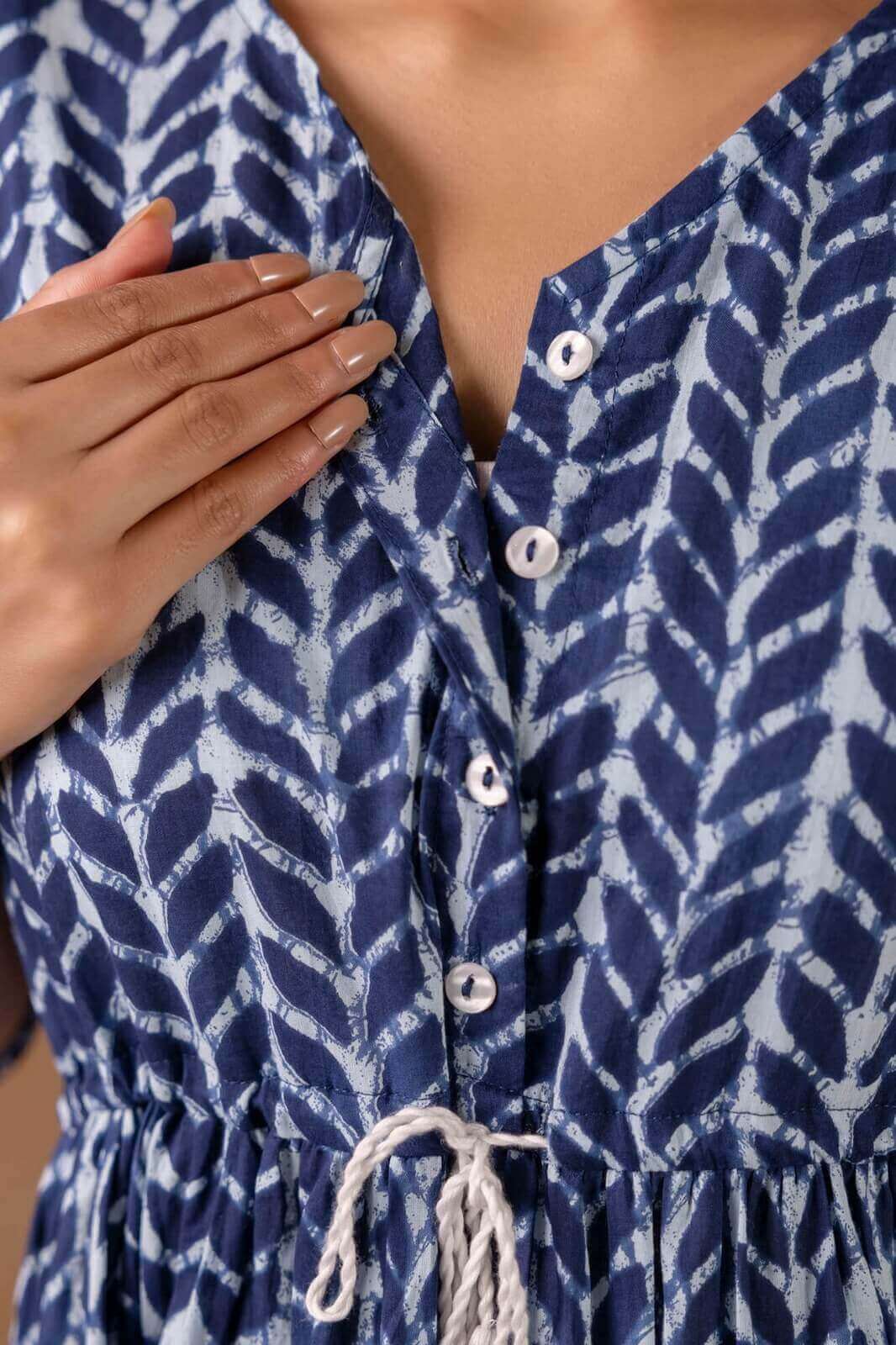 Indigo Maxi Maternity Nursing Dress