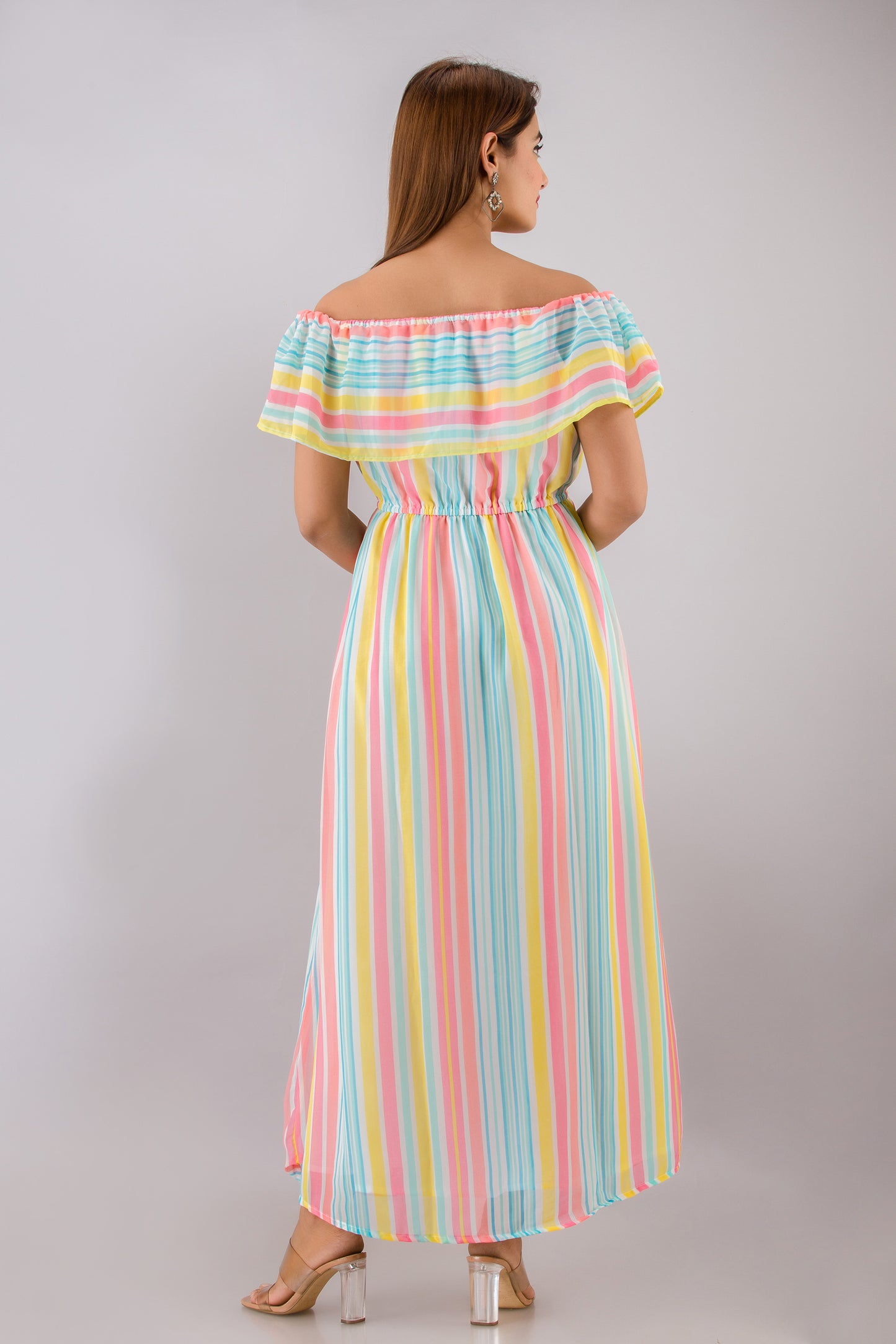 Stripes Of Shoulder Maternity And Nursing Dress
