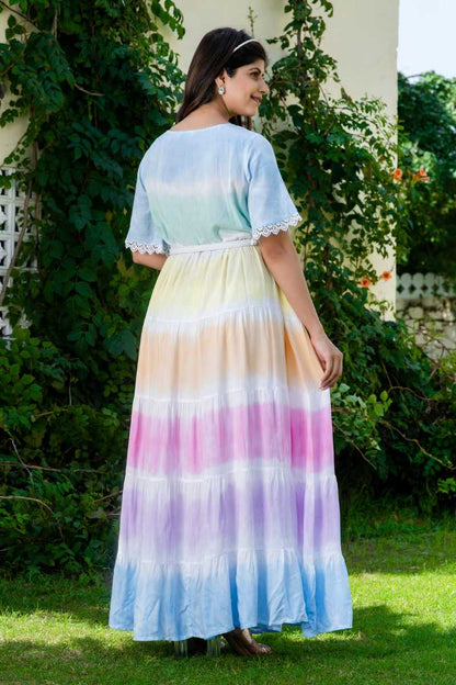 Prism Tie Dye Maternity And Nursing Dress