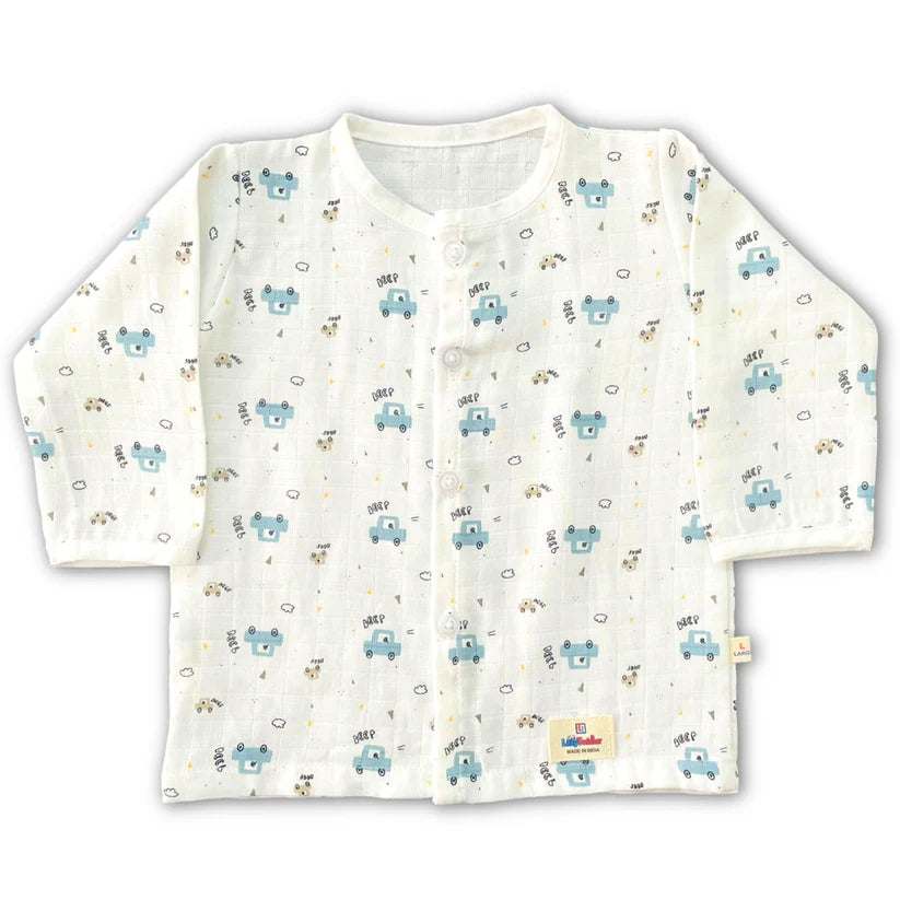 Pant And Shirt Set For Babies Blue Car Design