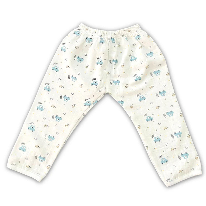 Pant And Shirt Set For Babies Blue Car Design
