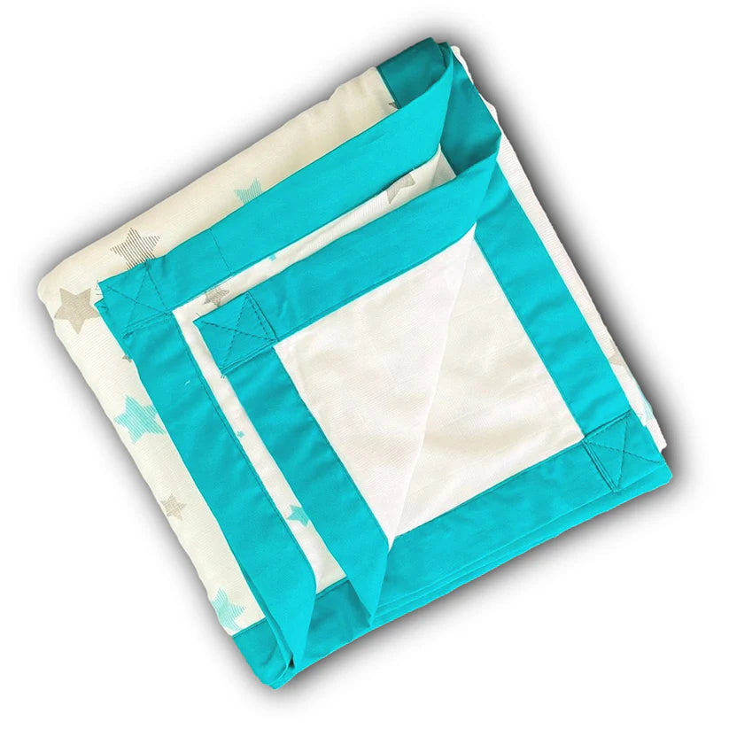 Blue Star Design 6 layers Of Incredibly Muslin Soft Quilt