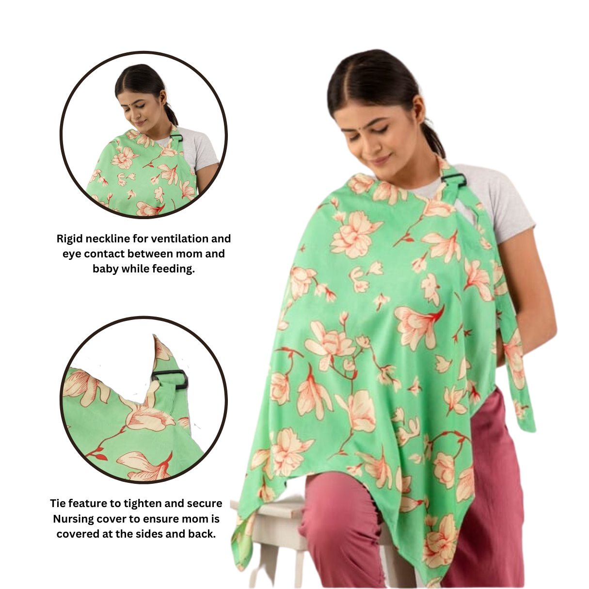 Green Cotton Breastfeeding Nursing Cover