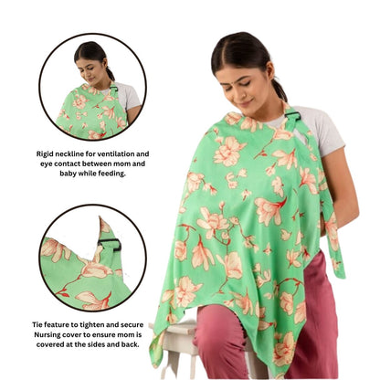 Green Cotton Breastfeeding Nursing Cover