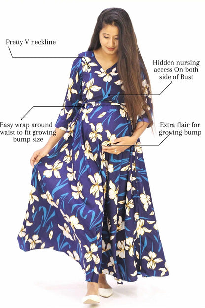 Flower Ally Maternity And Nursing Dress