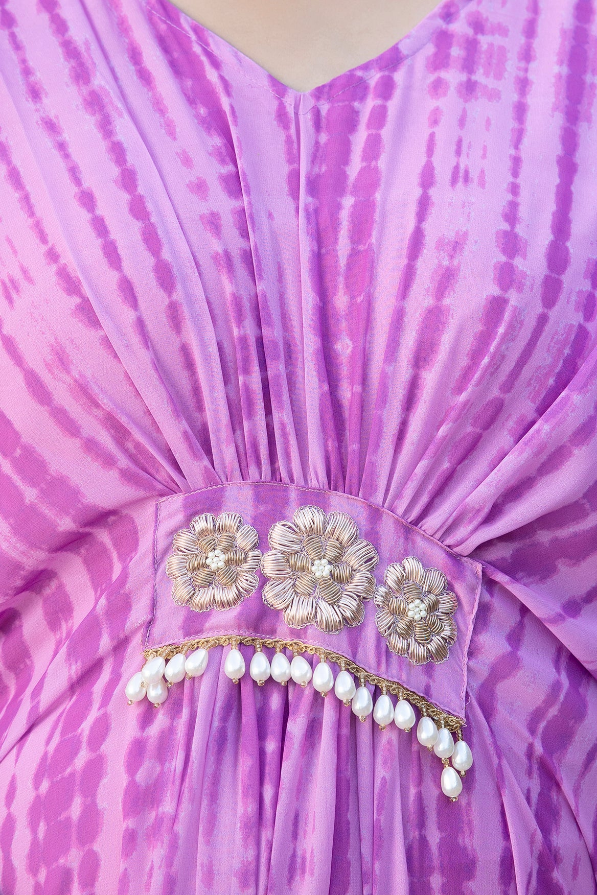 Purple Shibori Maternity Kaftan