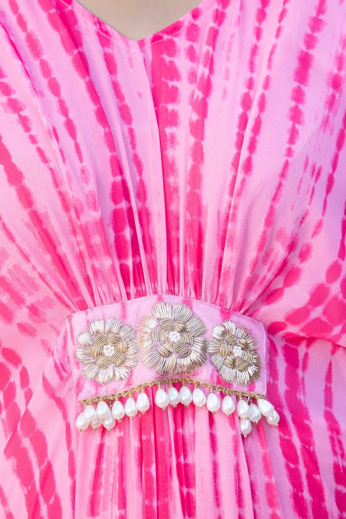 Pink Shibori Maternity Kaftan