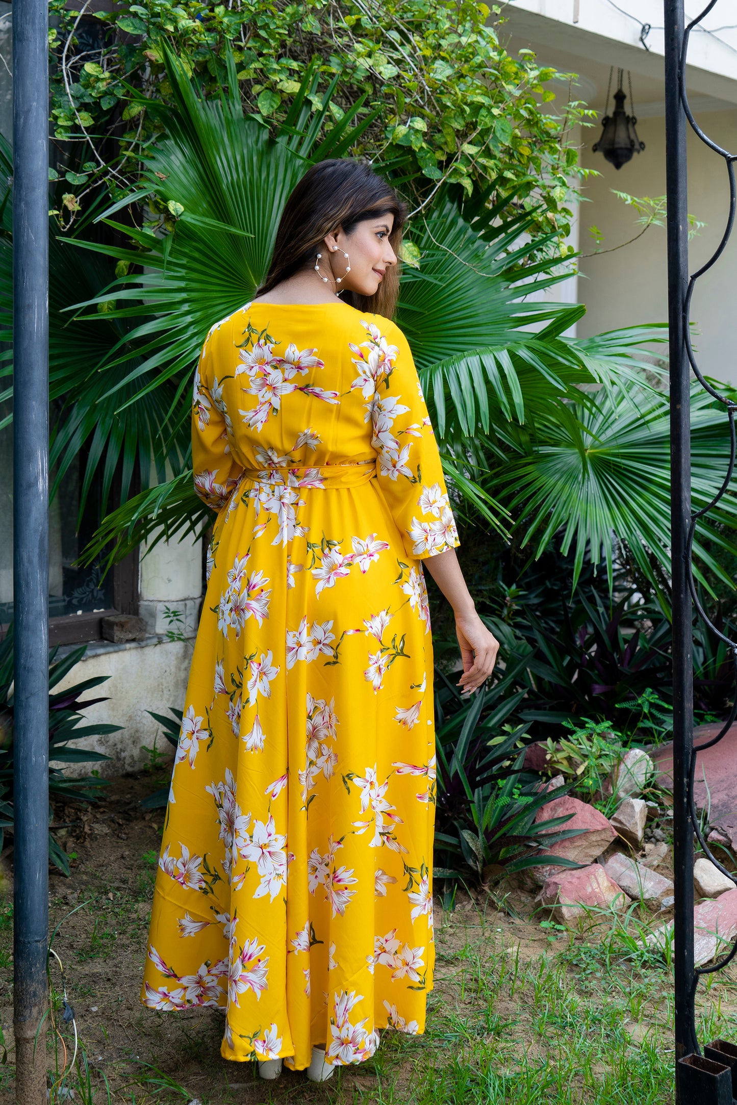Yellow Lilly Maternity And Nursing Wrap Dress