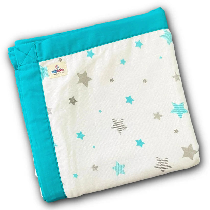Blue Star Design 6 layers Of Incredibly Muslin Soft Quilt