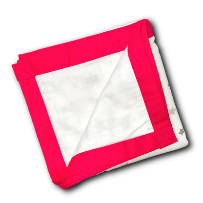 Pink Star Design Muslin Quilt - 6 layers Of Incredibly Muslin Softness Great For Toddler And Young Child