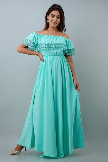 Mint Green Off Shoulder Maternity Dress