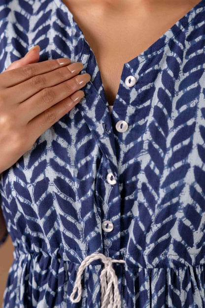 Indigo Maxi Maternity Nursing Dress