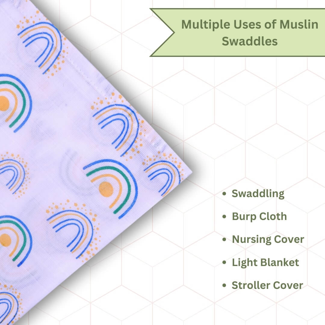 Muslin Swaddle Set Of 3 Mix Prints