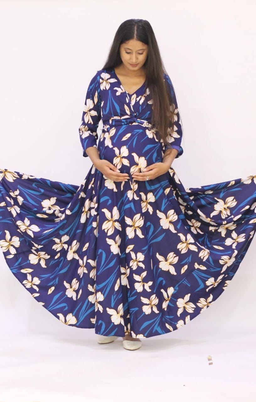 Flower Ally Maternity And Nursing Dress