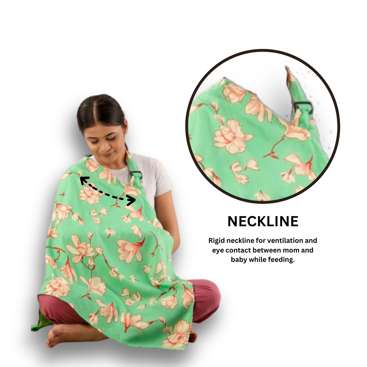 Green Cotton Breastfeeding Nursing Cover