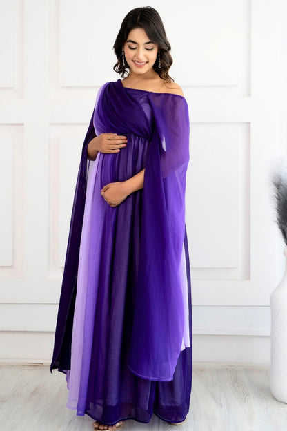 Luxe Orchid Cascade Maternity Photoshoot Dress
