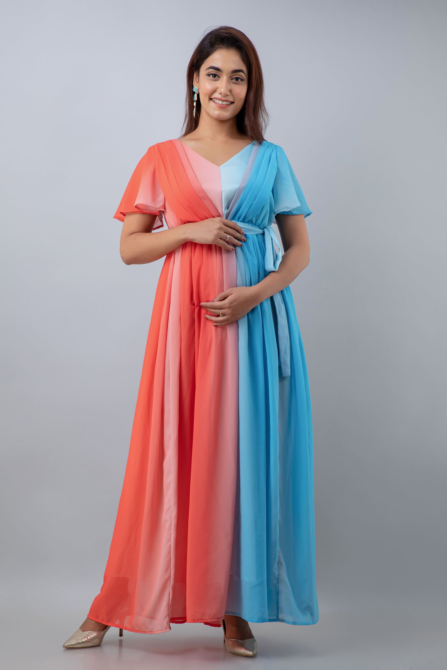 Coral Beach Maternity And Nursing Dress