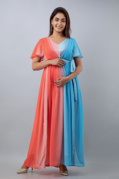 Coral Beach Maternity And Nursing Dress