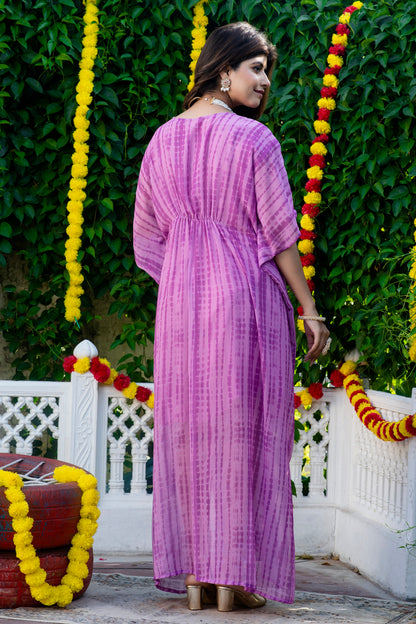 Purple Shibori Maternity Kaftan