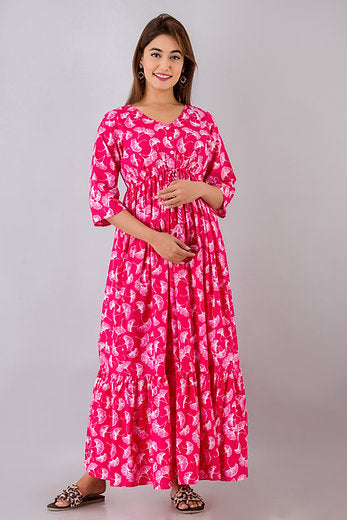 Maternity And Nursing Ginko Love Maxi Dress