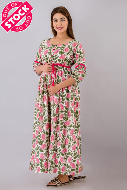 Maternity And Nursing Mughal Floral Maxi Dress