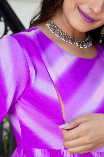 Purple Ombre Maternity And Nursing Kurta
