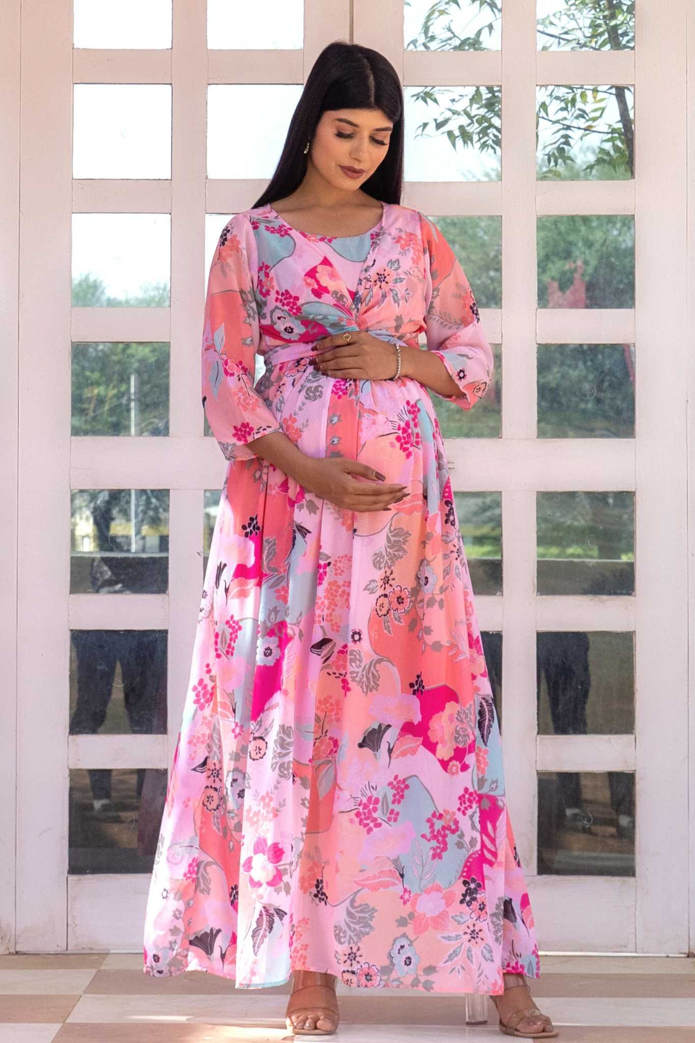 Buy Step Queen Maternity Feeding Gown Dress For Women Ladies-Size XXL  Online at Best Prices in India - JioMart.