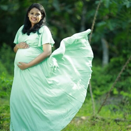 Maternity and Nursing Mint Green Drape Dress photo review