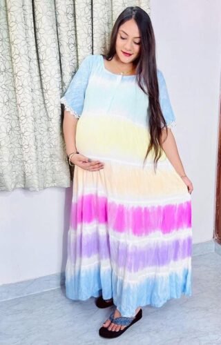 Prism Tie Dye Maternity And Nursing Dress photo review