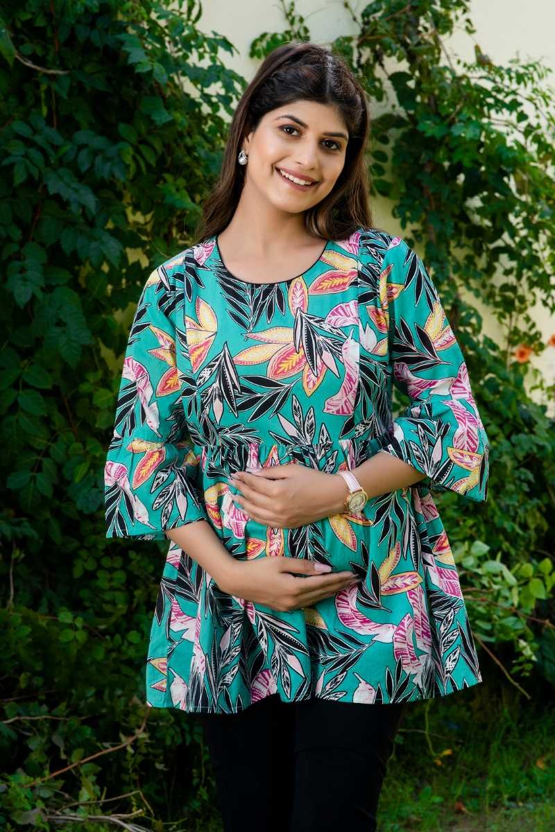 Tropical Maternity And Nursing Top - Moms wardrobe