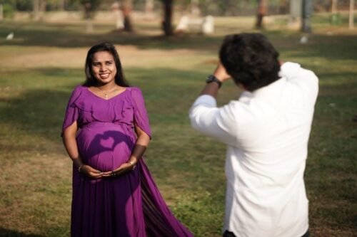 Sweet Heart Purple Maternity And Nursing Dress photo review