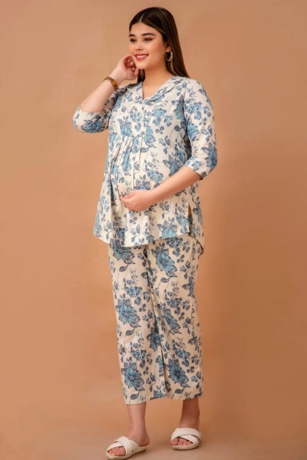 Buy CLYMAA Women Blue Cotton Rayon Blend Maternity Gown Dress (3XL) Online  at Best Prices in India - JioMart.